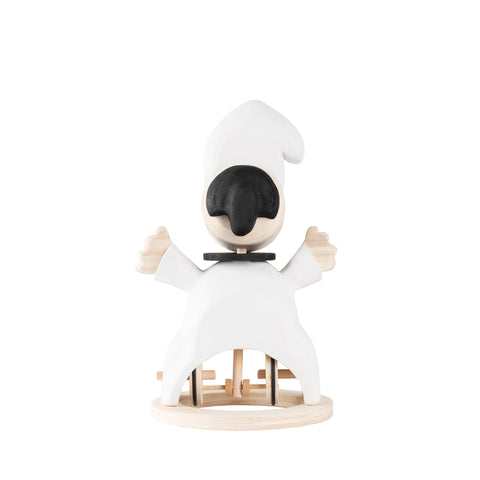 La Grande Napoli - Pulcinella-scultura in legno intagliato dipinta a mano