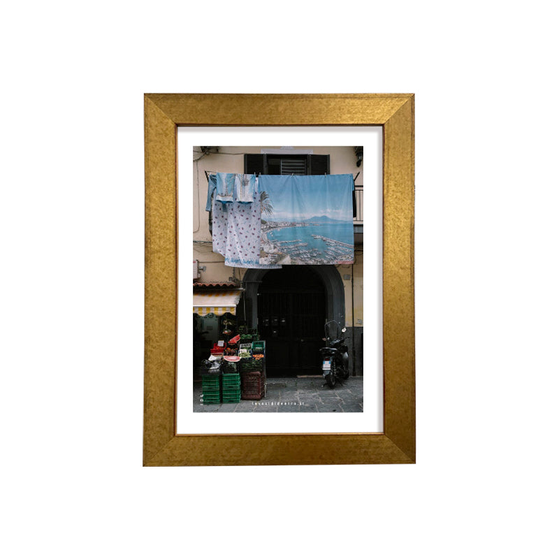 Panni spasi - photographic print of Naples with an Italian handcrafted frame